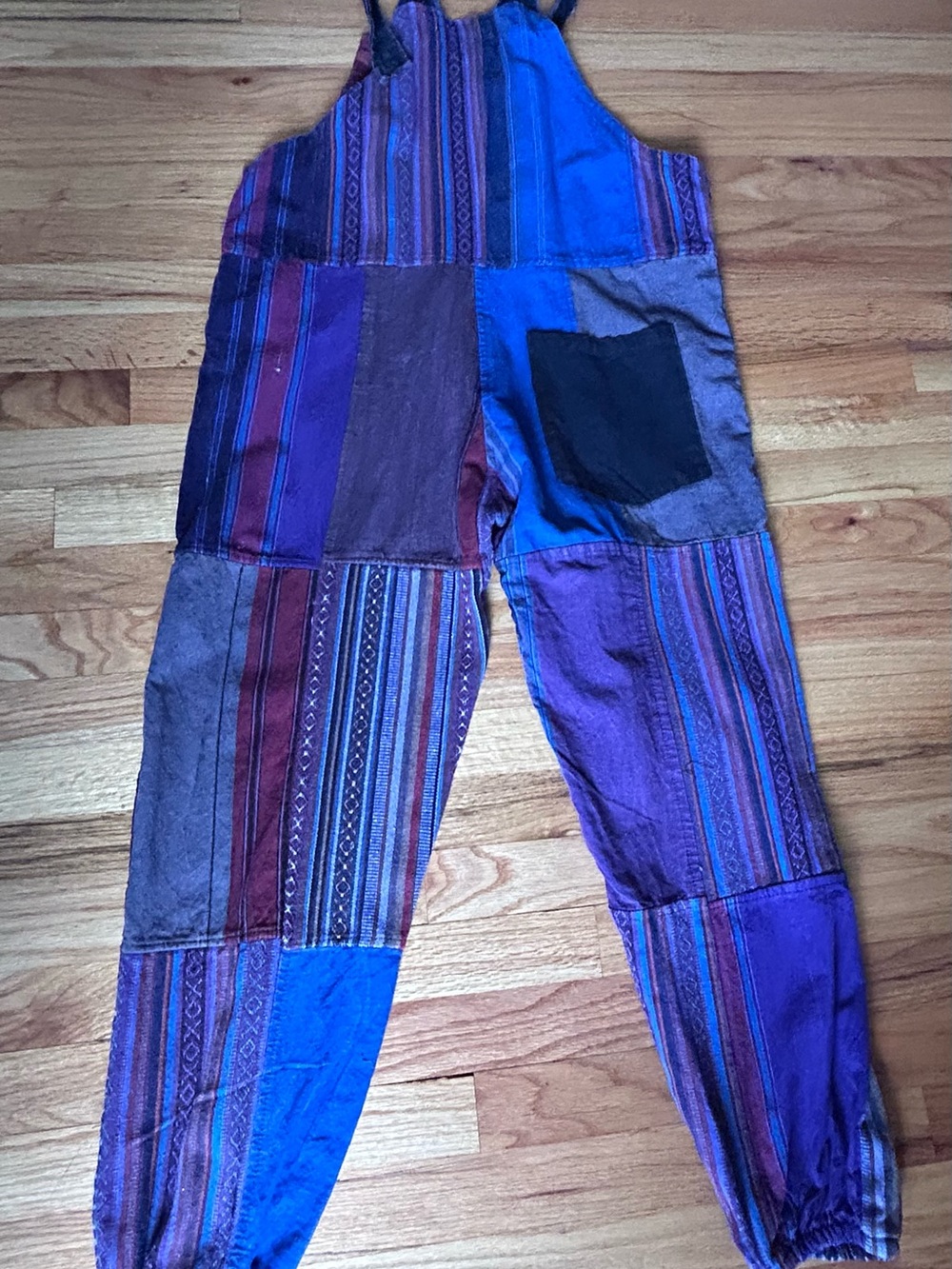 Rising International Blue & Purple Patchwork Overalls - Picture 5 of 5